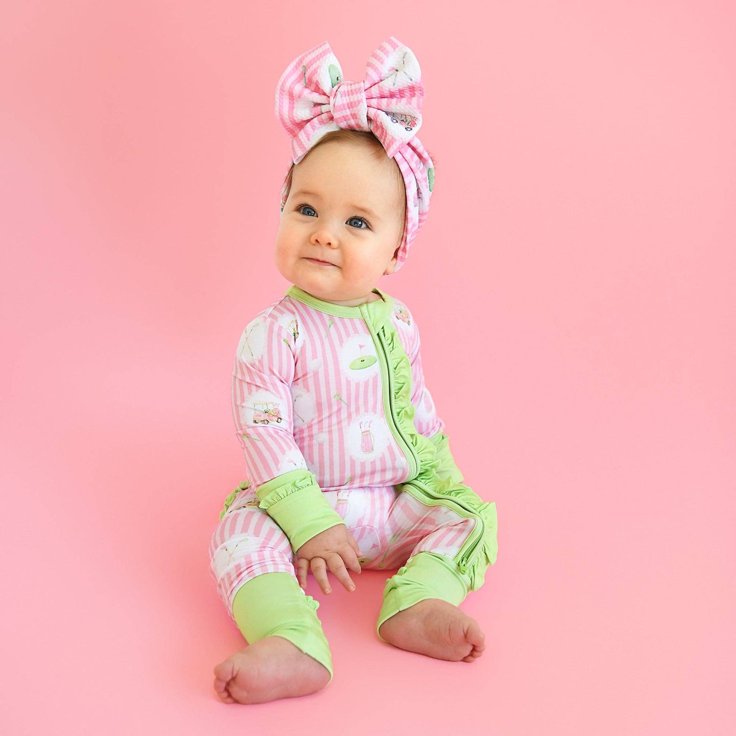 Piper Golf RUFFLE ZIP Bamboo One Piece Golf Baby Outfit