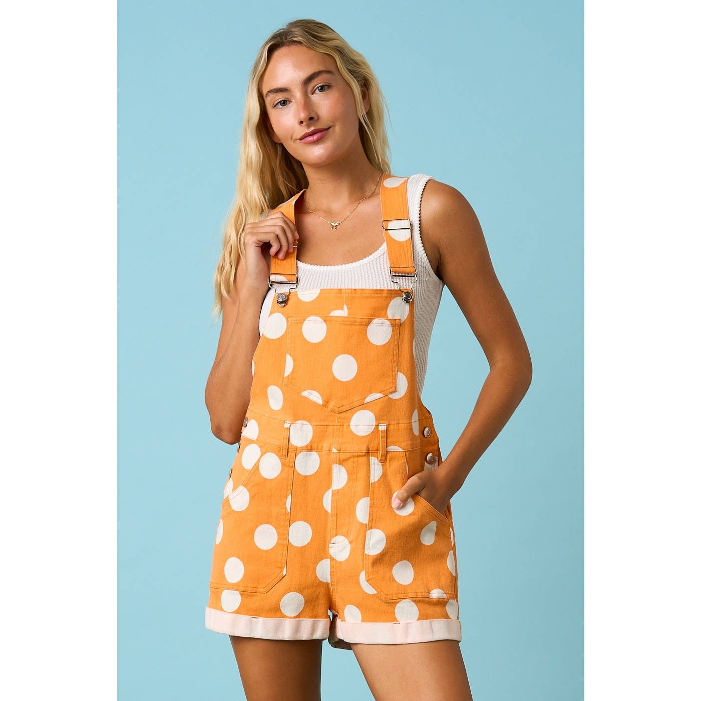 GAME DAY POLKA DOT ROMPER BIB OVERALLS