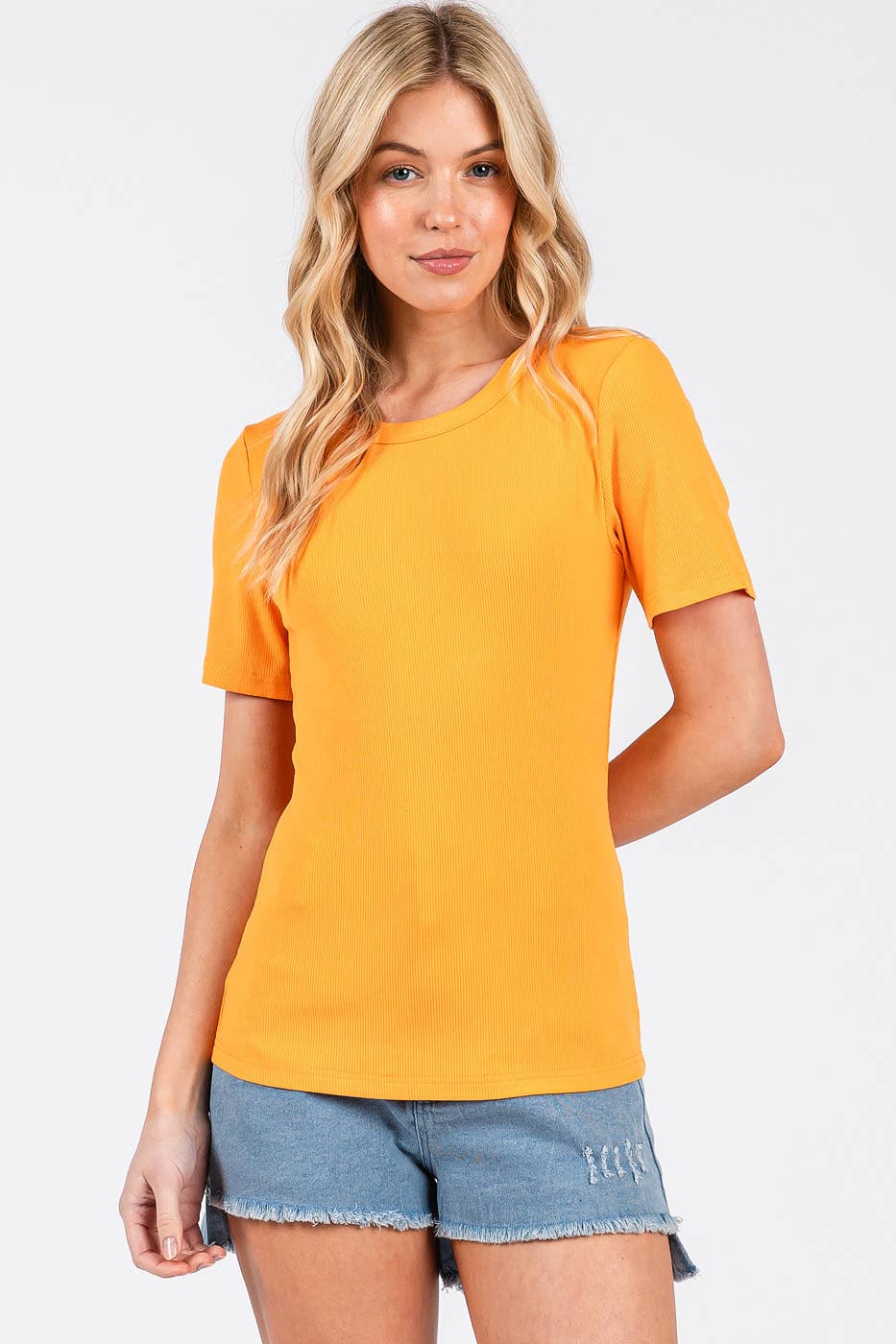RIBBED BASIC TEE