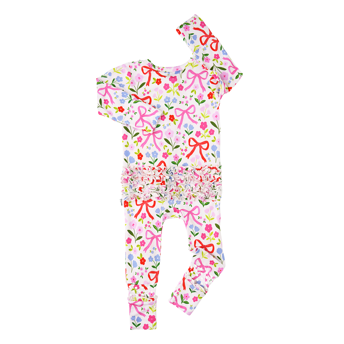 Floral Bows V RUFFLE ZIP