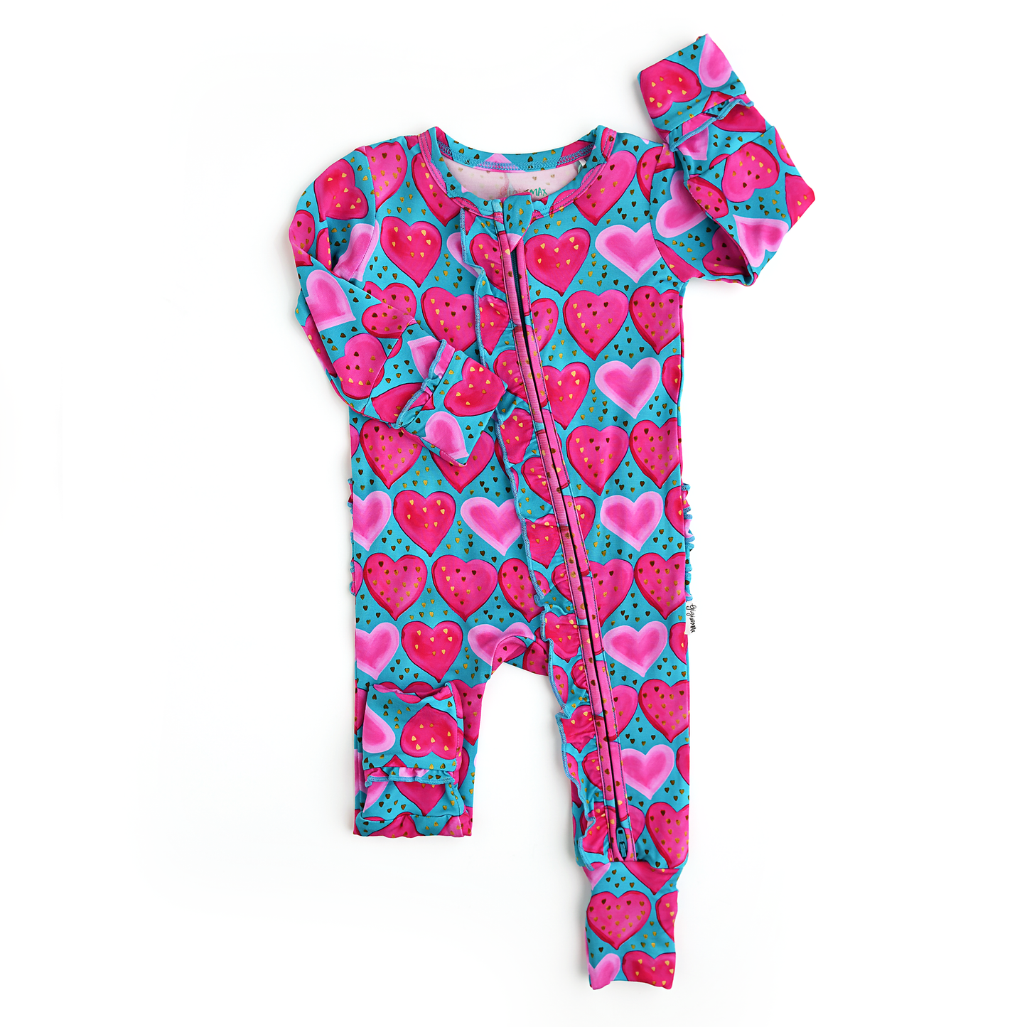 Alaina Heart Ruffle Zip