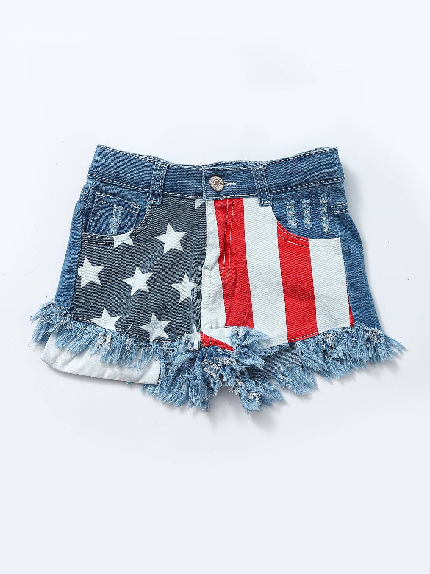 Girls Stars & Stripes Denim Shorts