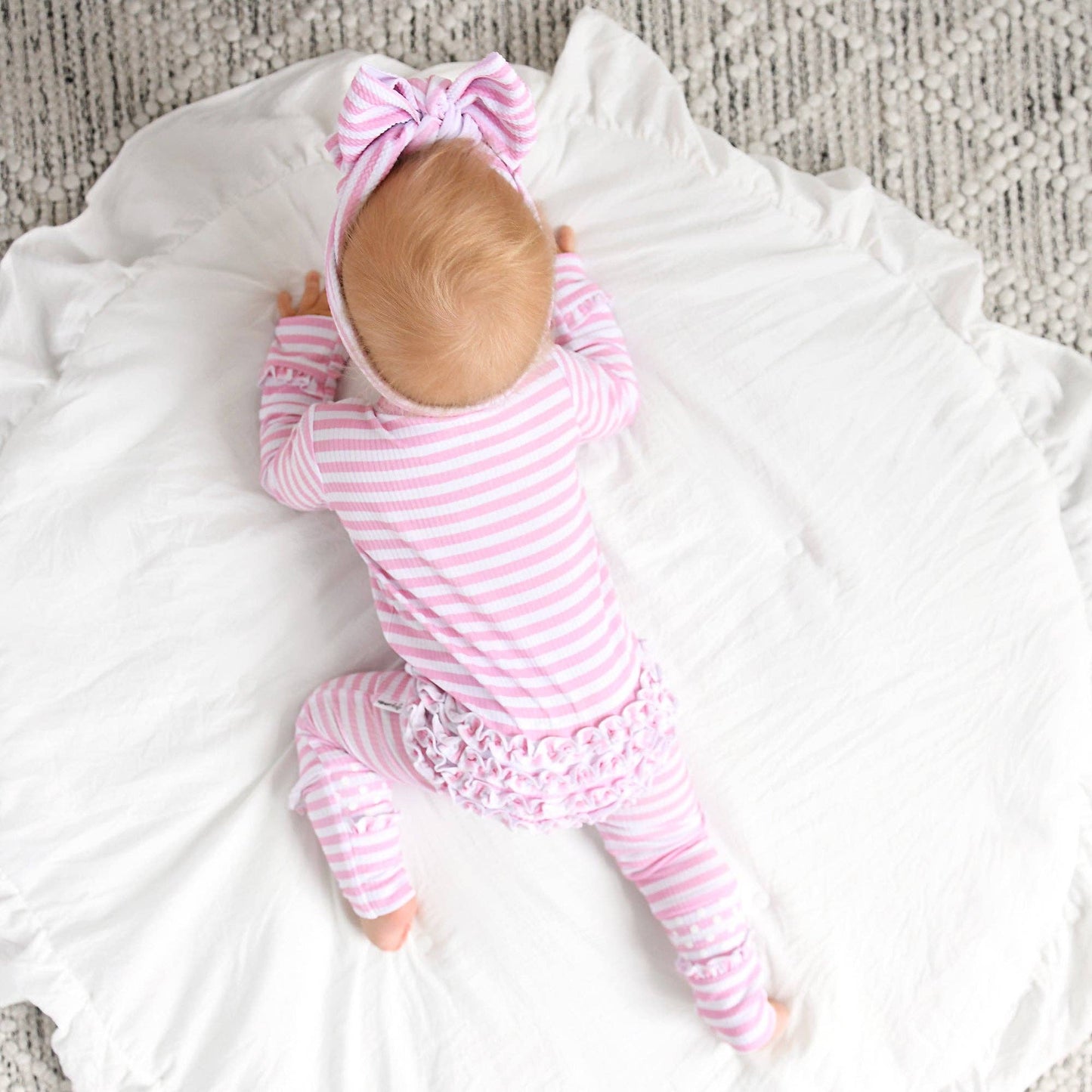 Lana Pink Ribbed RUFFLE ZIP