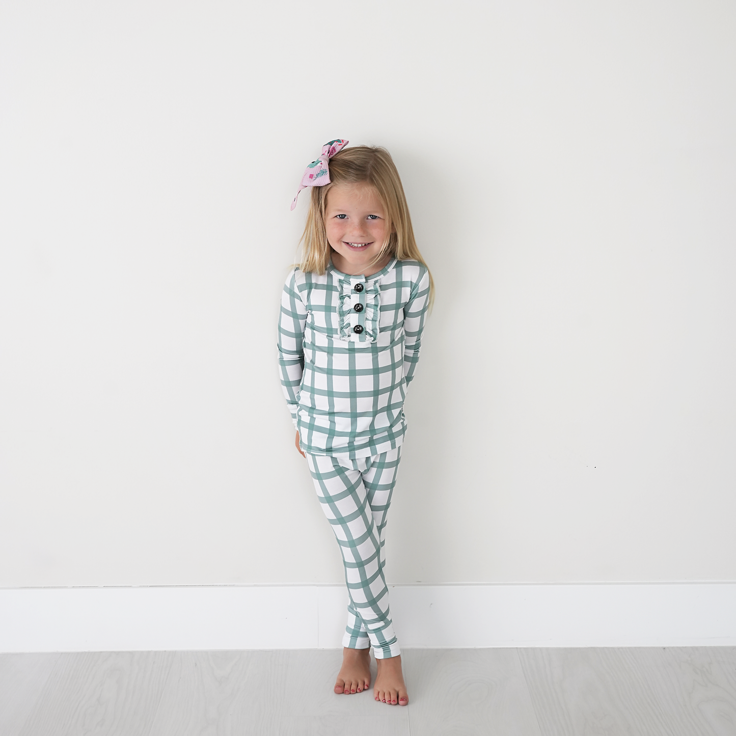 Joy Green Plaid Ruffle 2 Piece Set