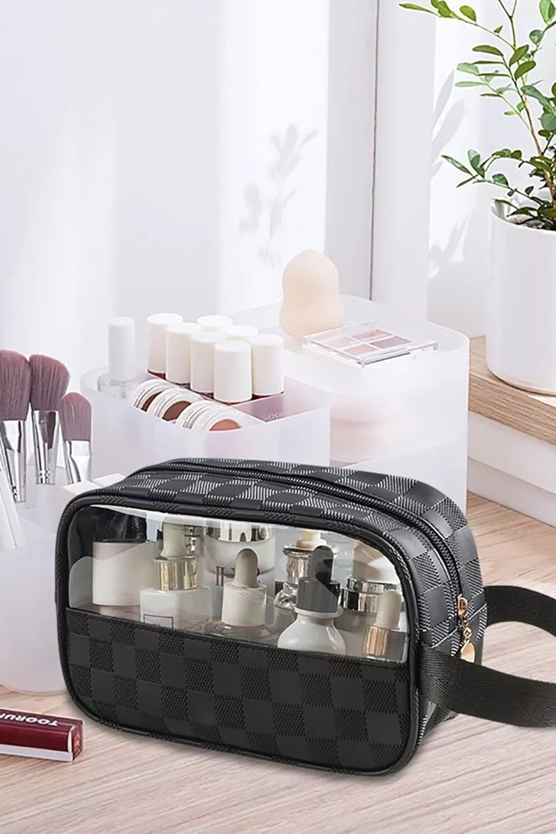 Clear Check Makeup Bag