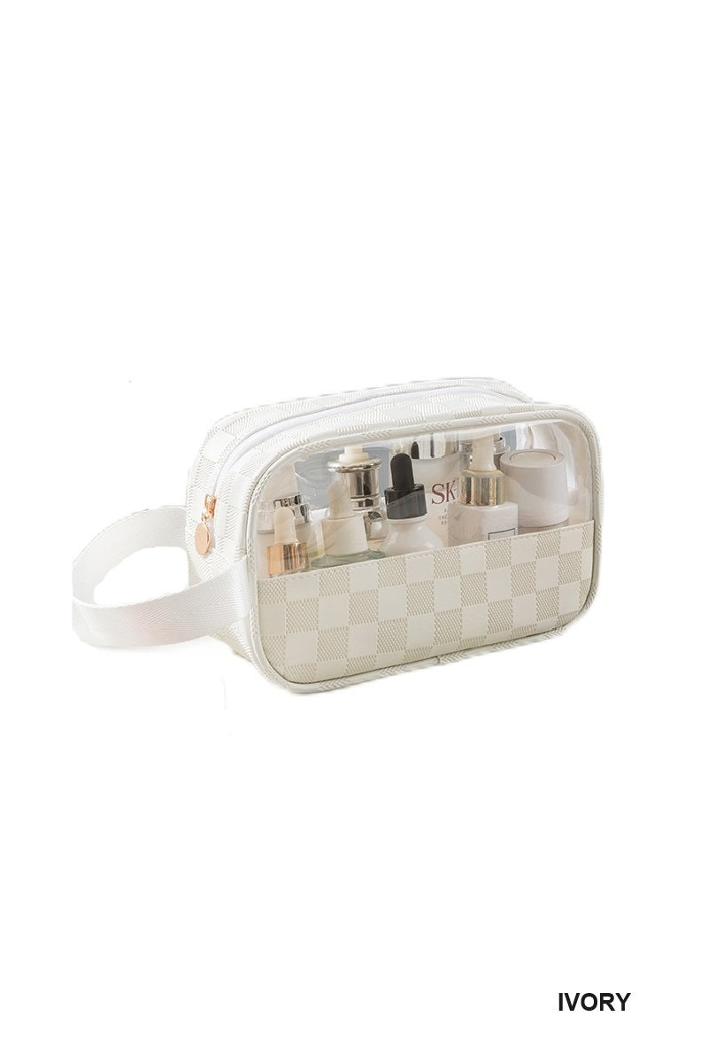Clear Check Makeup Bag