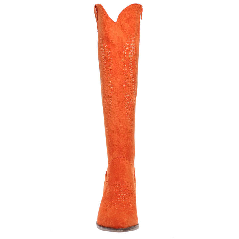 Wilder 19 Orange Suede Boots by Pierre Dumas