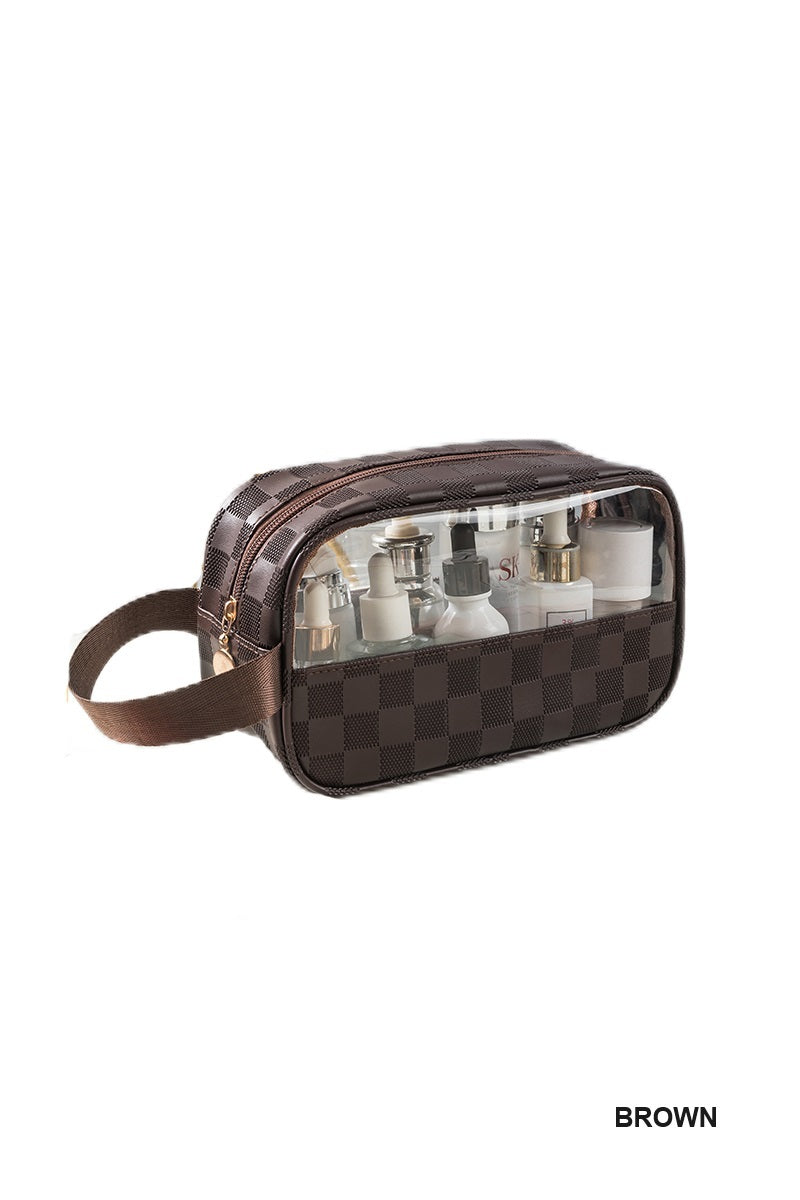 Clear Check Makeup Bag