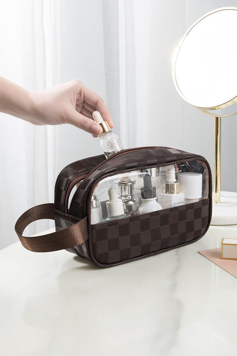 Clear Check Makeup Bag