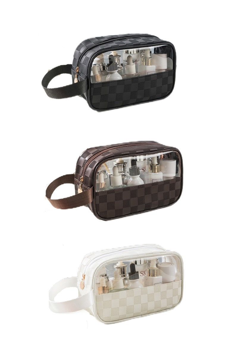 Clear Check Makeup Bag