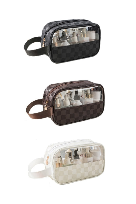 Clear Check Makeup Bag