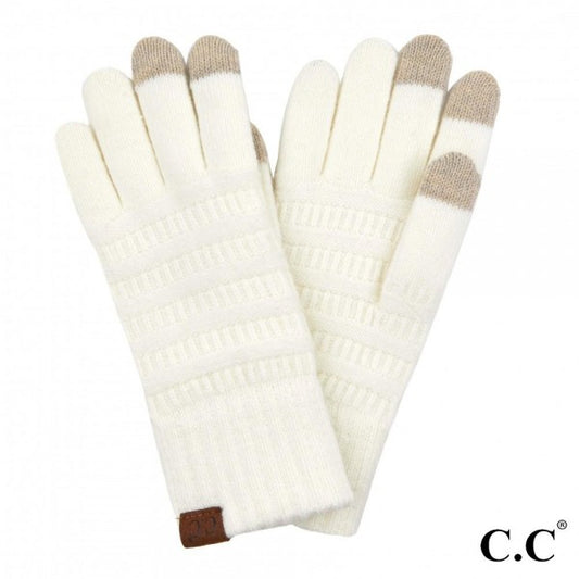 CC Ribbed Knit Gloves