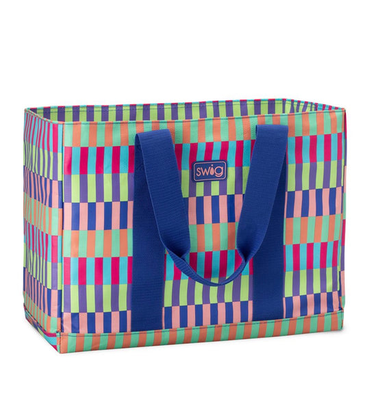 Jumbo Tote Bag in Brite Stripes