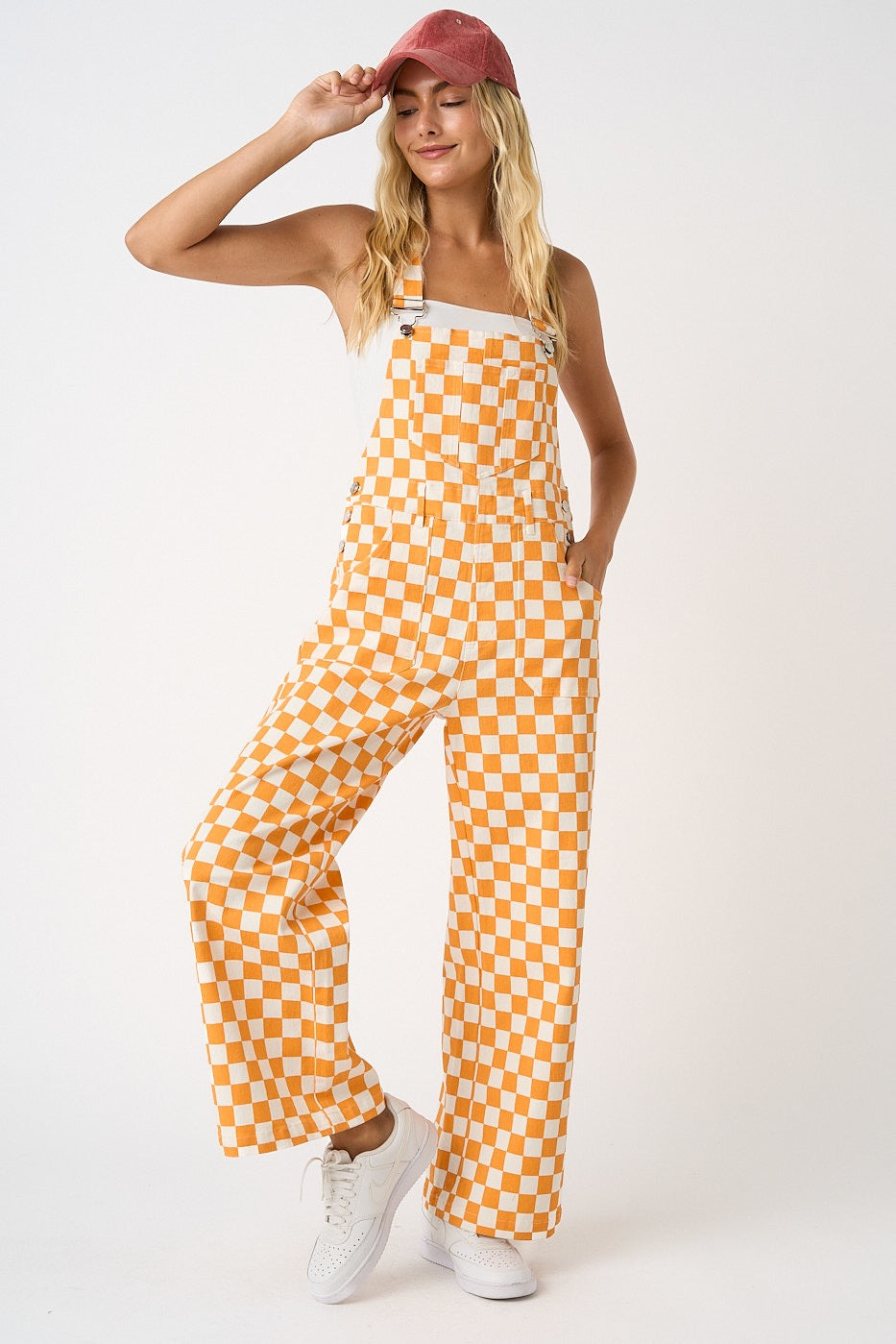 Orange & White Overalls