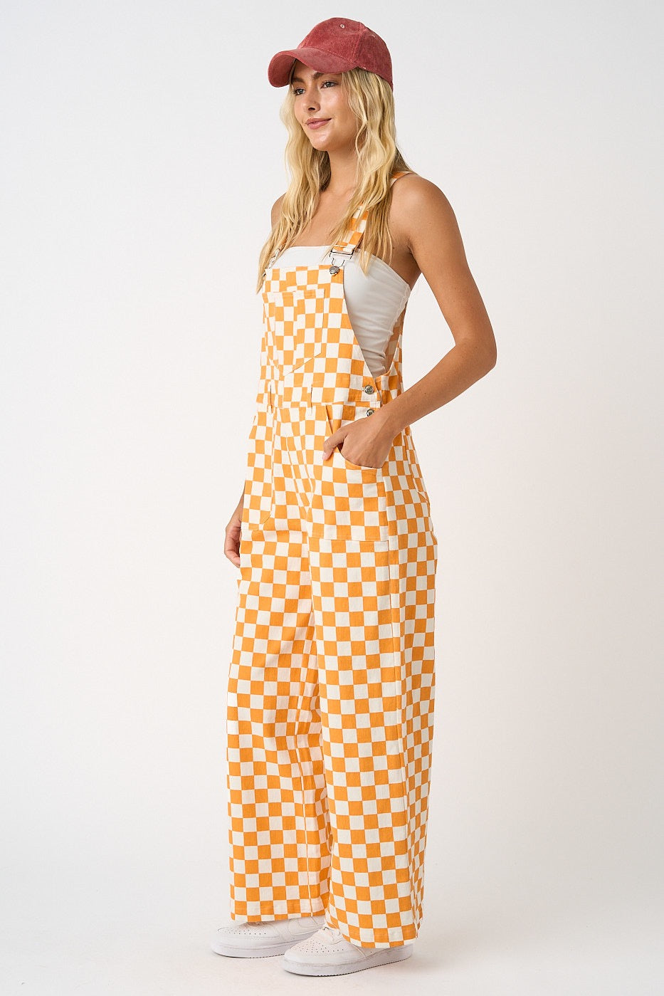 Orange & White Overalls