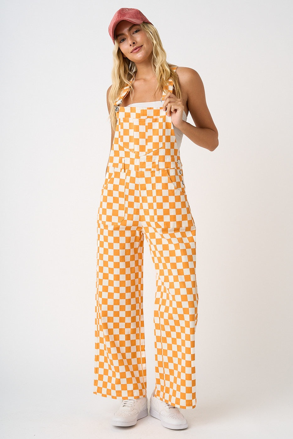 Orange & White Overalls