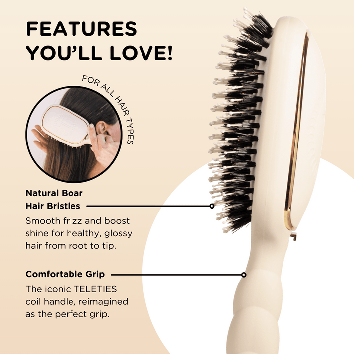 Boar Bristle Hair Brush - Tan