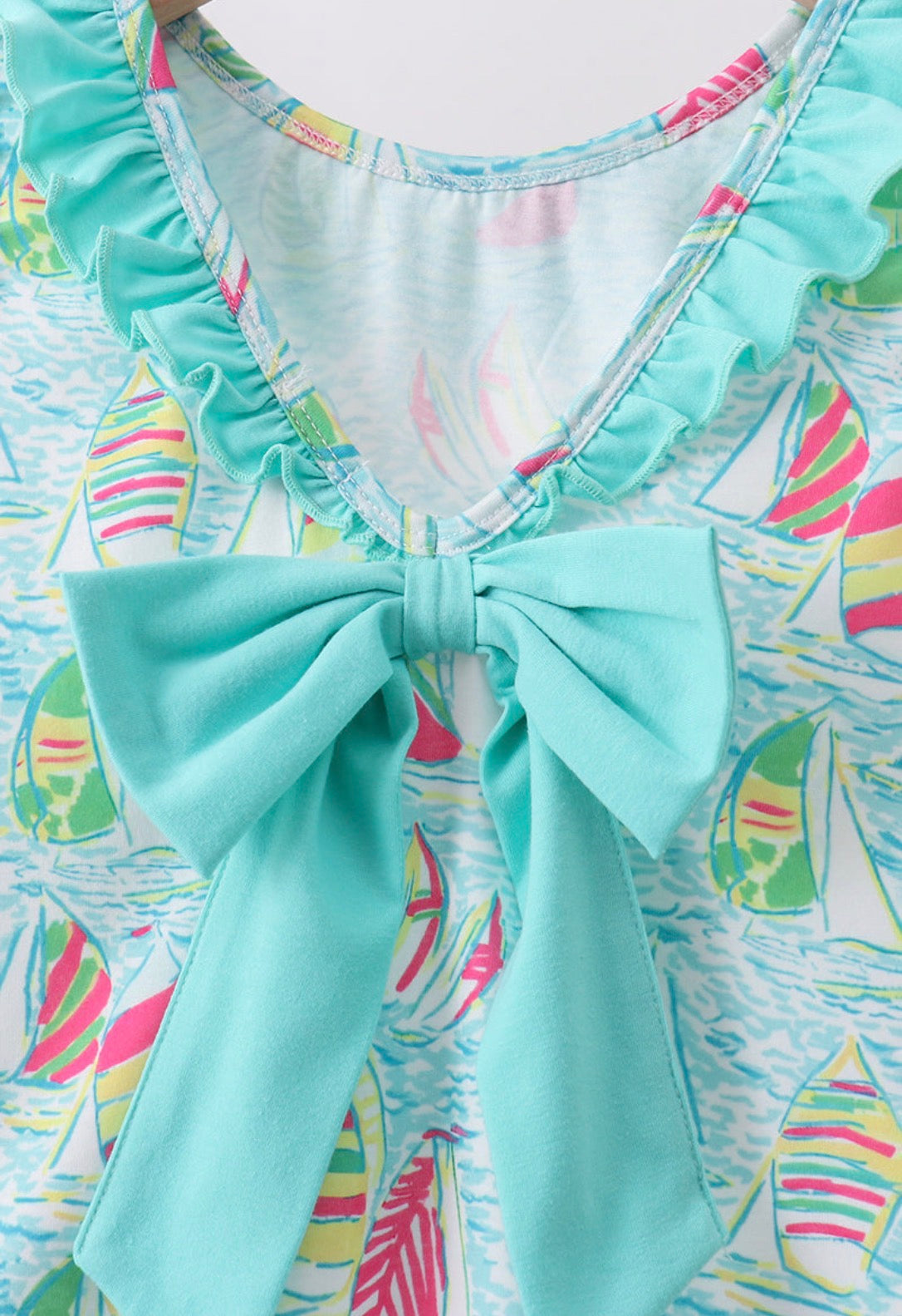Girls Sailboat Ruffle Dress