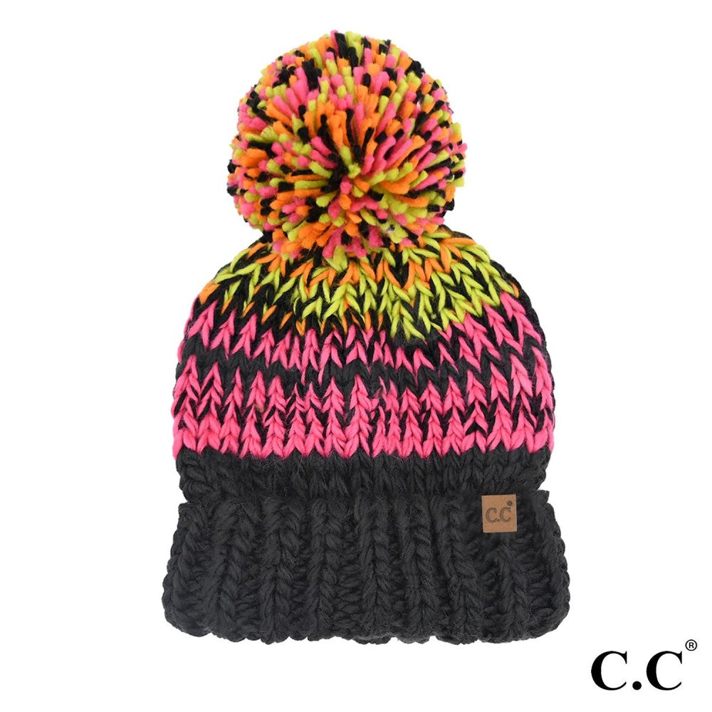 CC Multi Color Pom Beanie