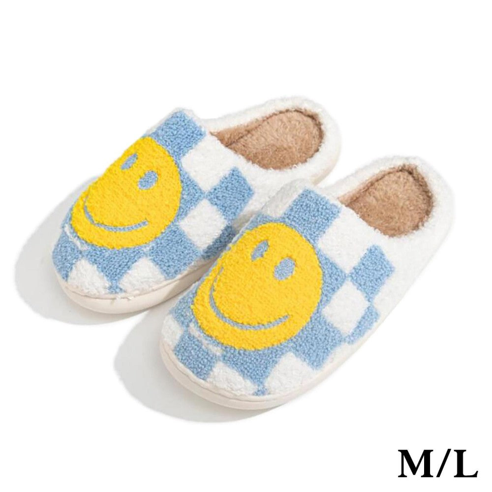 Check Smiley Face Slipper