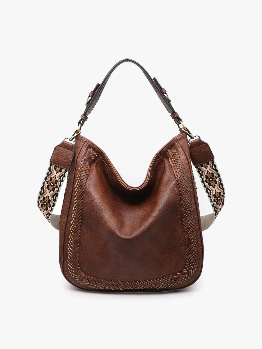 Aris Whipstitch Hobo/Crossbody w/ Guitar Strap (3 Colors)