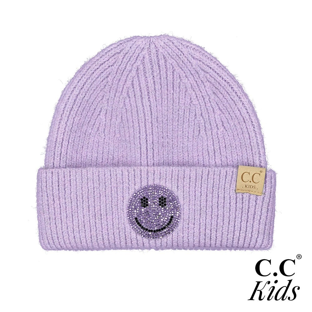 CC Kids Happy Face Rhinestone Beanie