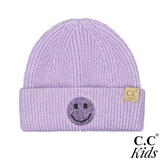 CC Kids Happy Face Rhinestone Beanie