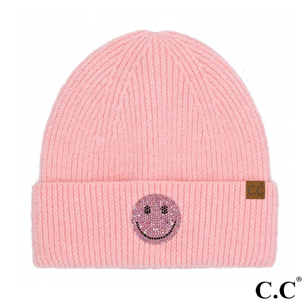 CC Happy Face Rhinestone Beanie