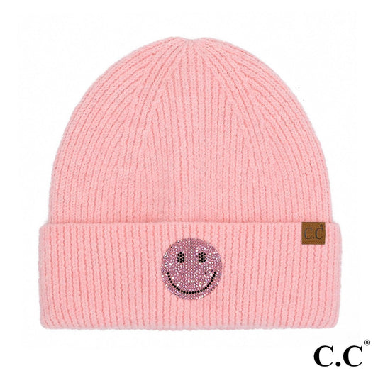 CC Happy Face Rhinestone Beanie