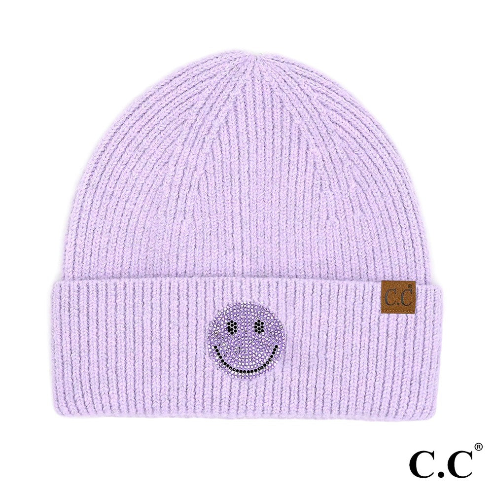 CC Happy Face Rhinestone Beanie