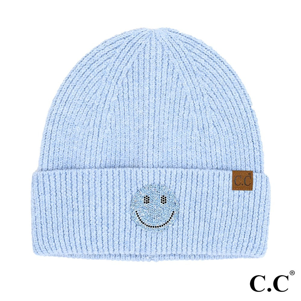 CC Happy Face Rhinestone Beanie