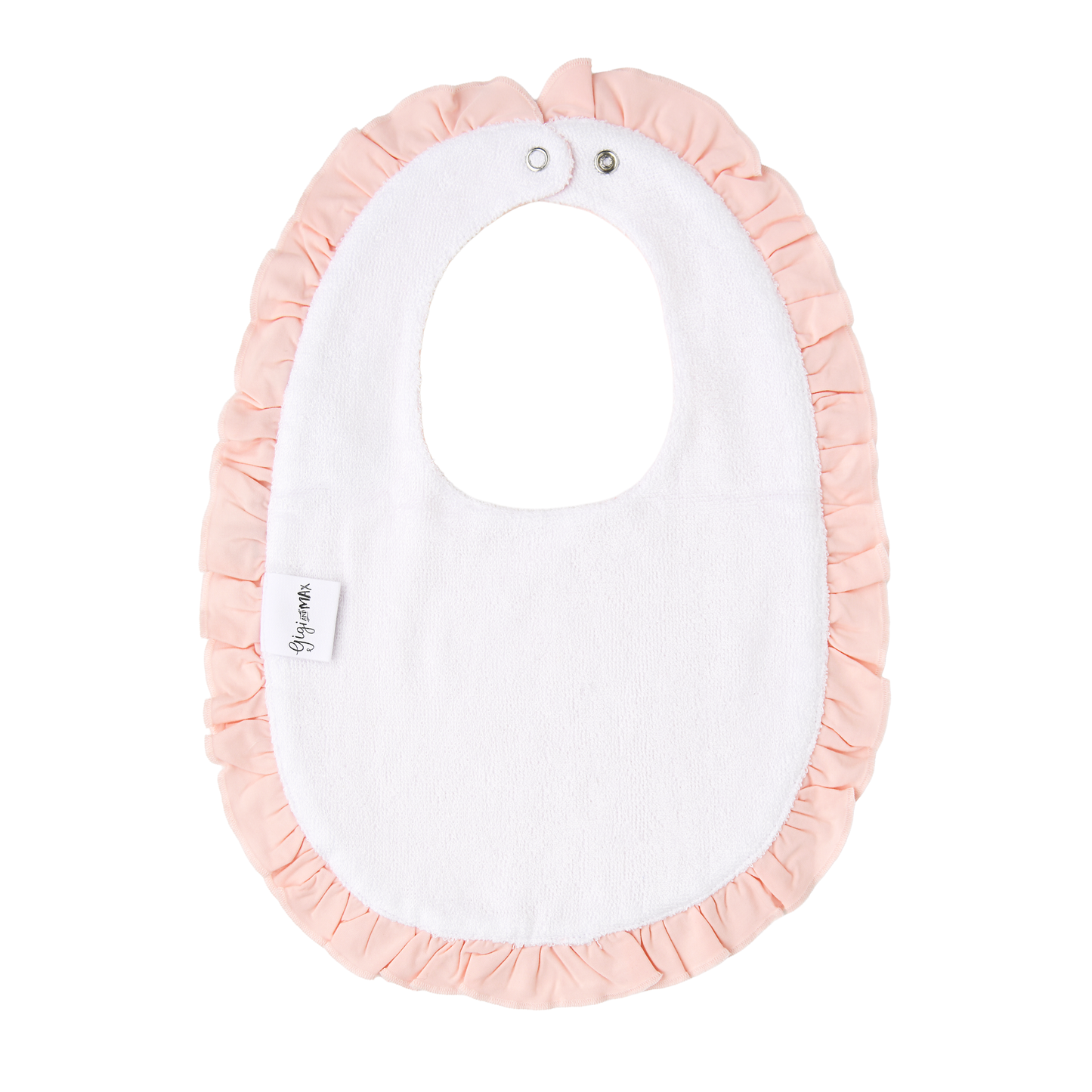 Light Pink RUFFLE SNAP BIB