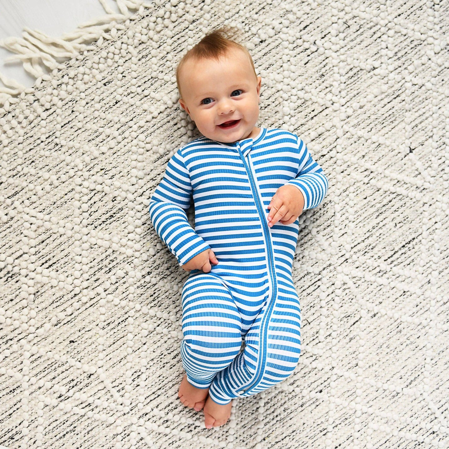 Cooper Blue Ribbed ZIP