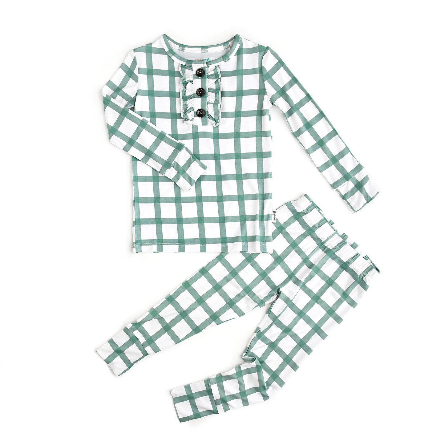 Joy Green Plaid Ruffle 2 Piece Set