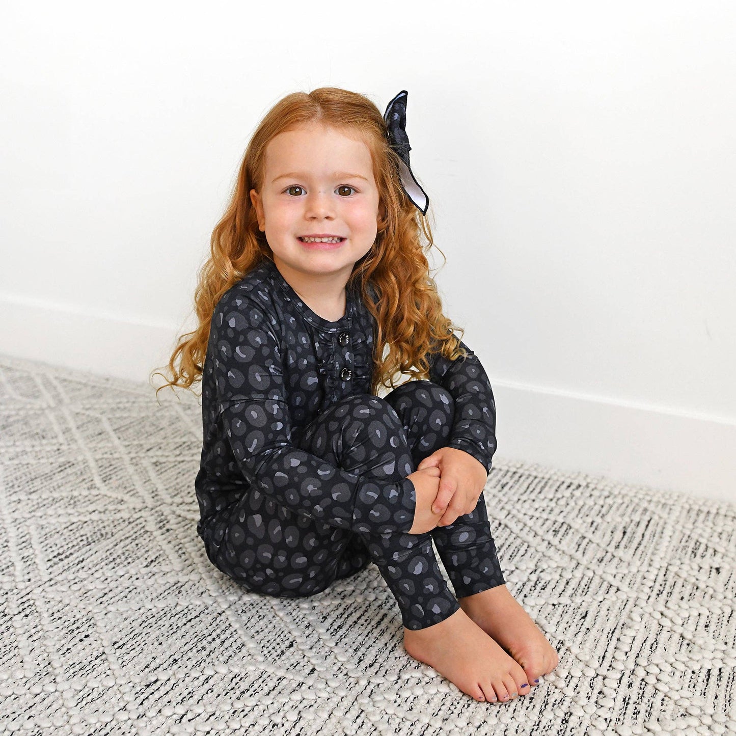 Ash Black Leopard RUFFLE TWO PIECE