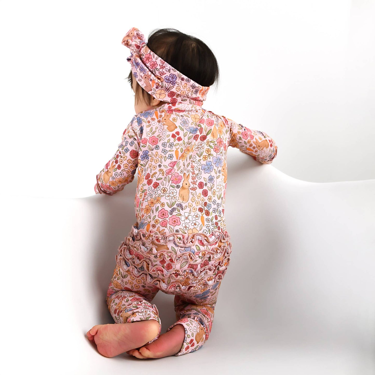 Meadow Floral Bunny Ruffle Zip