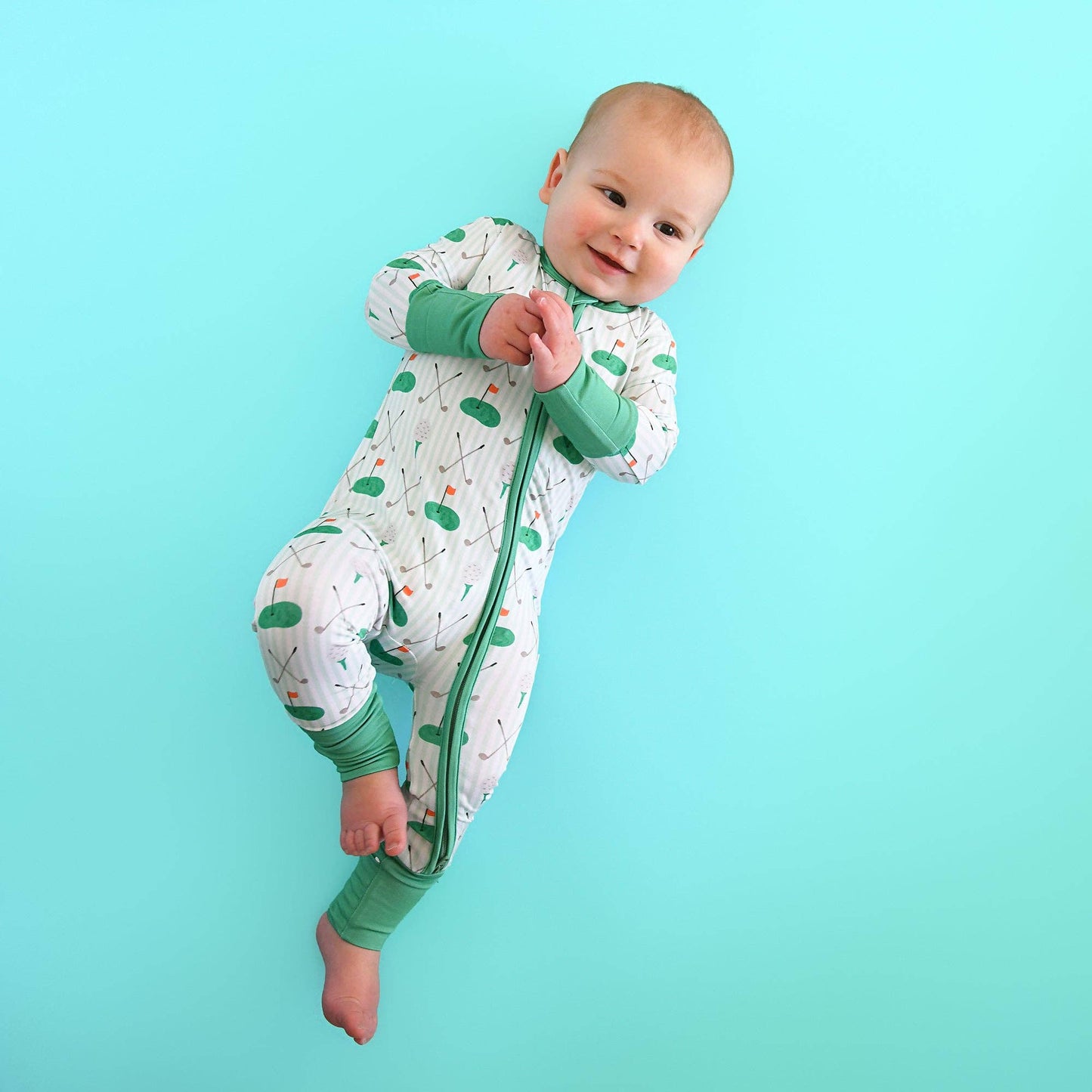 Scottie Golf ZIP Bamboo One Piece Golf Baby Outfit