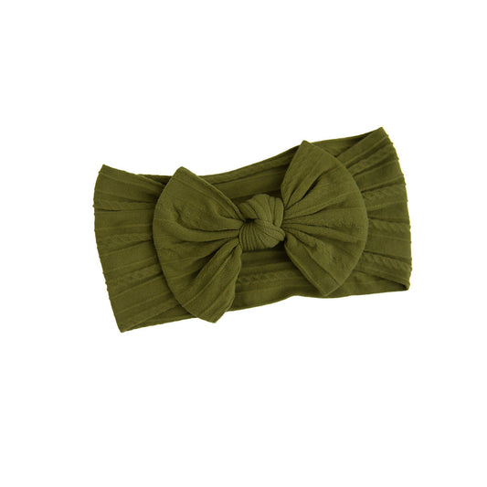 #17 Olive SOFT NYLON ELASTIC HEADBAND Baby Accessories