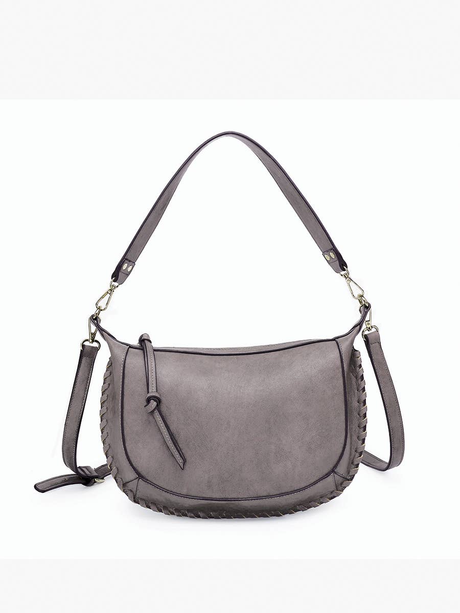 Sierra Structured Shoulder Bag w/ Whipstitch Detail