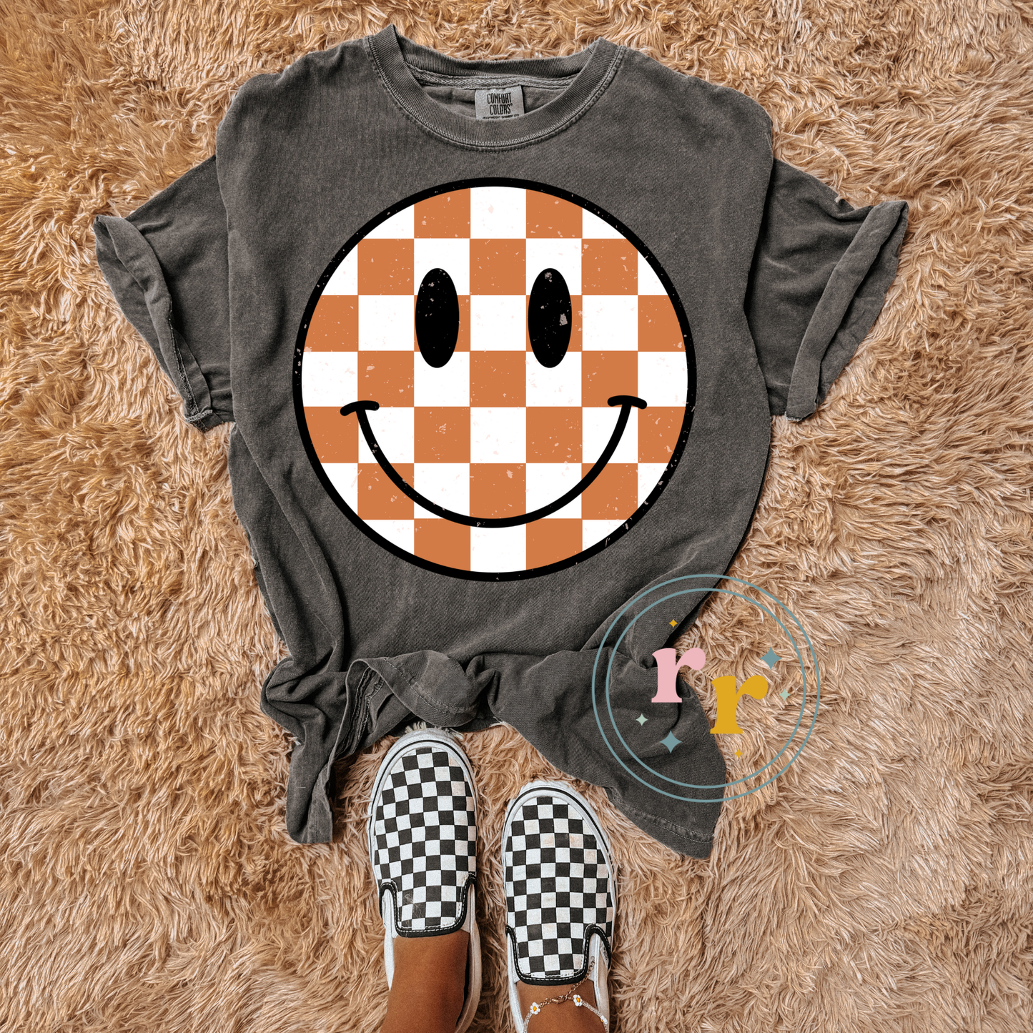 Checkered Smile Graphic T-shirt