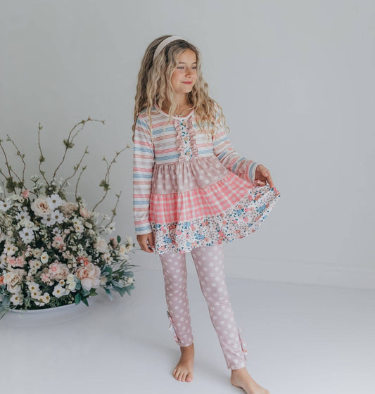 Ruffle Button Legging Set