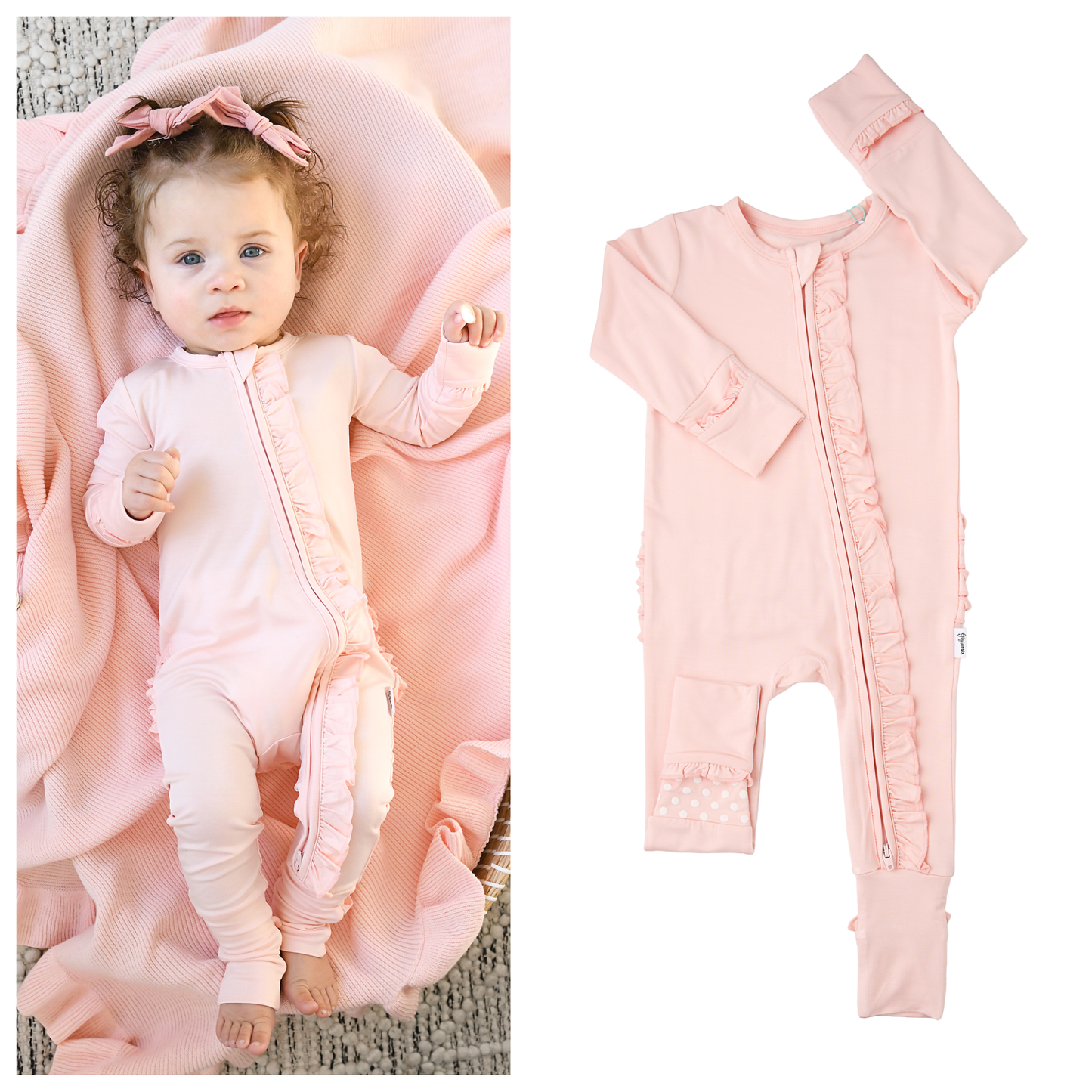 Light Pink RUFFLE ZIP