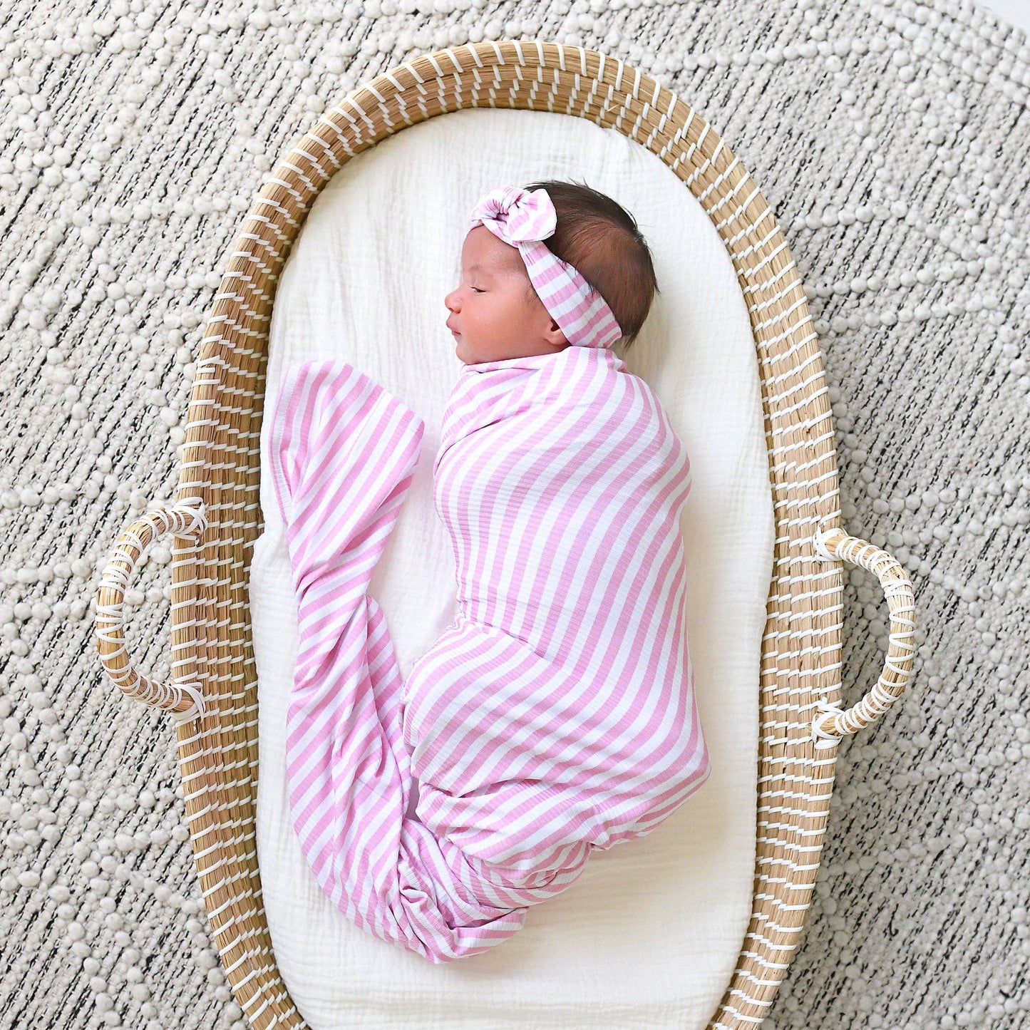 Lana Pink Ribbed SWADDLE