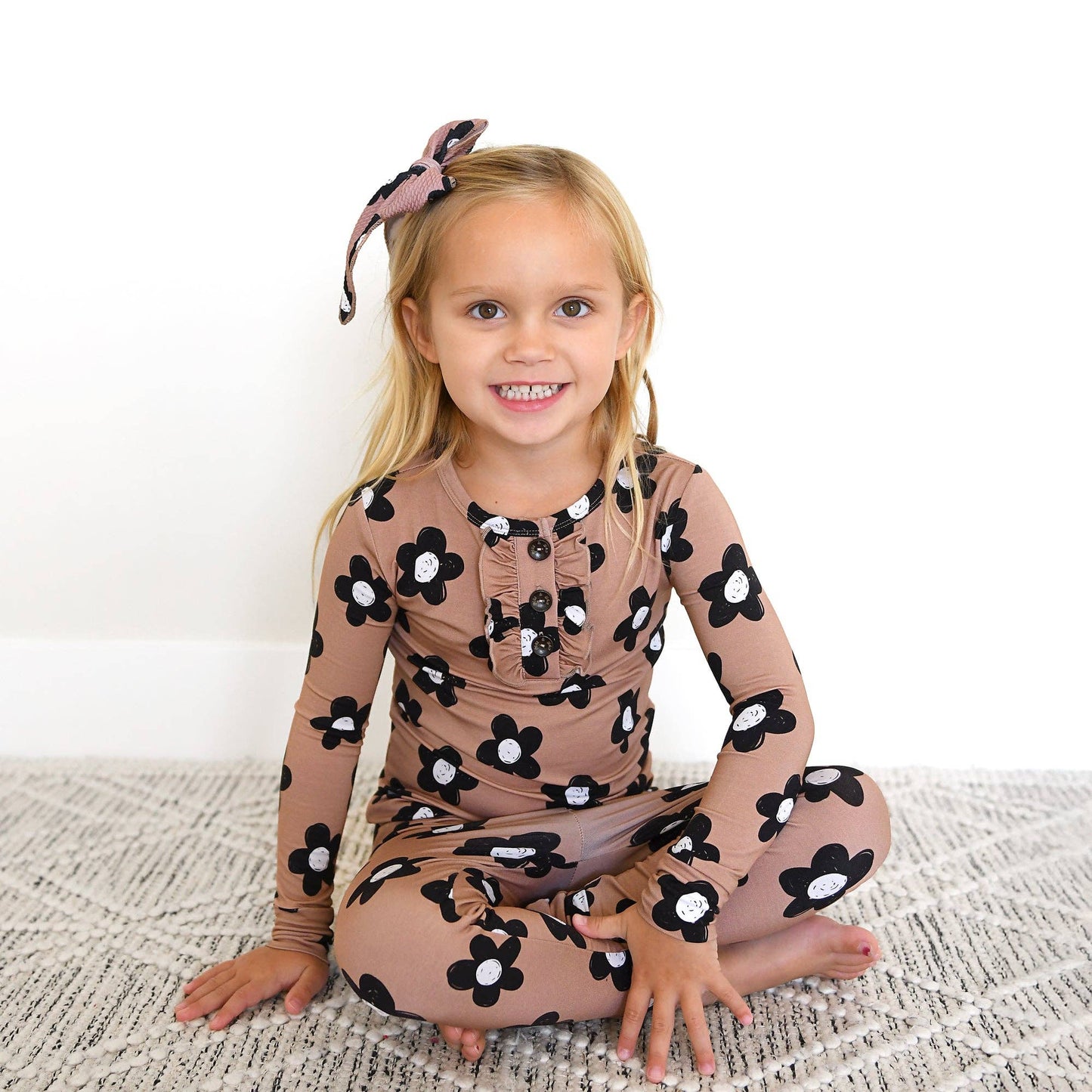 Coco RUFFLE TWO PIECE Bamboo Flowers Lounge Set Girls Outfit