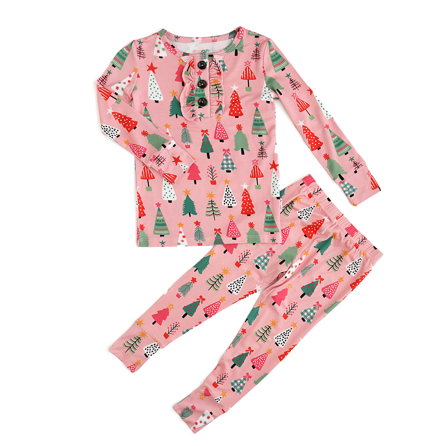 Noelle Pink Trees Ruffle 2 Piece Set