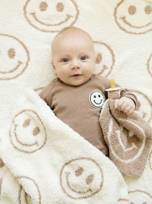 Smiley Plush Lovey | Latte