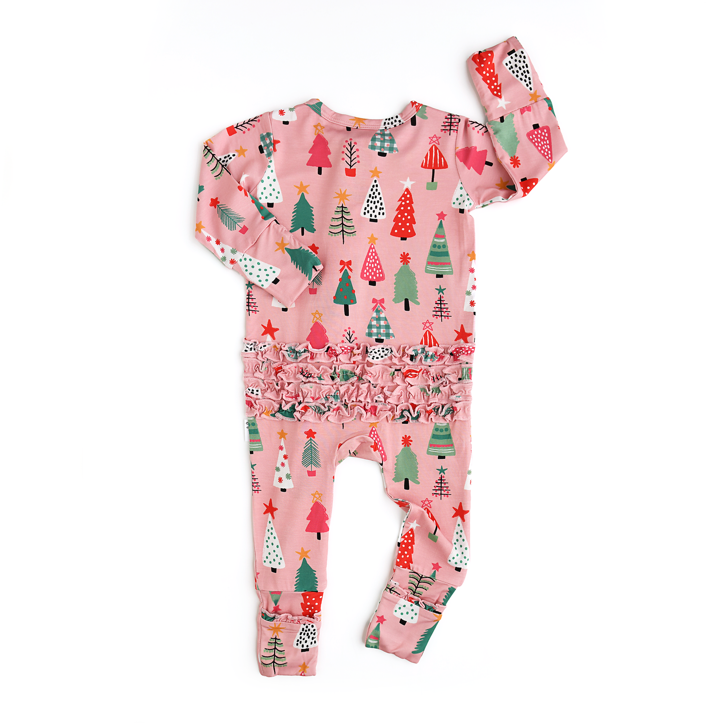 Noelle Pink Trees Ruffle Zip