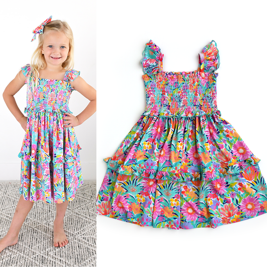 Megan Floral Smocked Dress