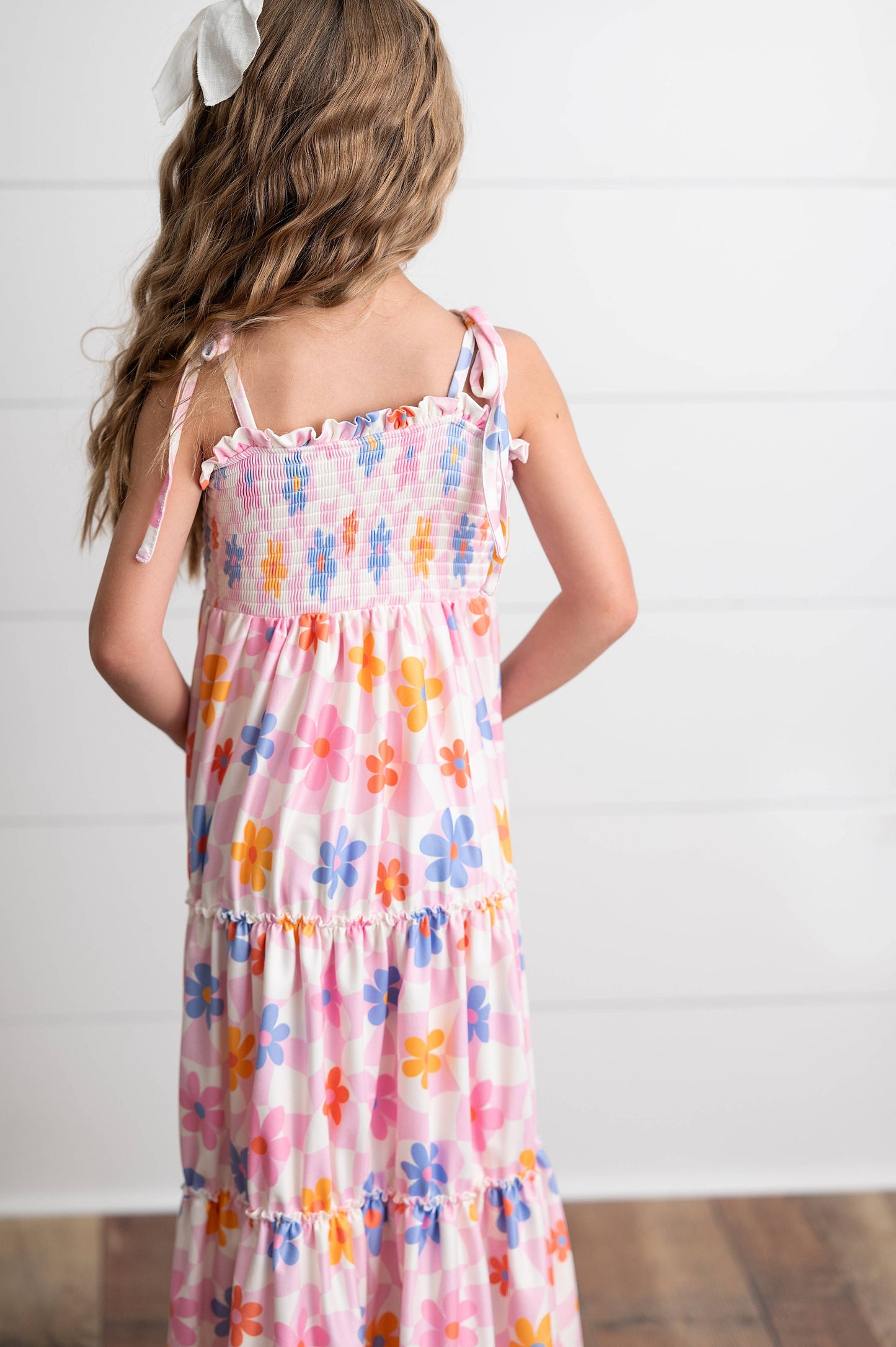 Girls Pink Retro Maxi Dress