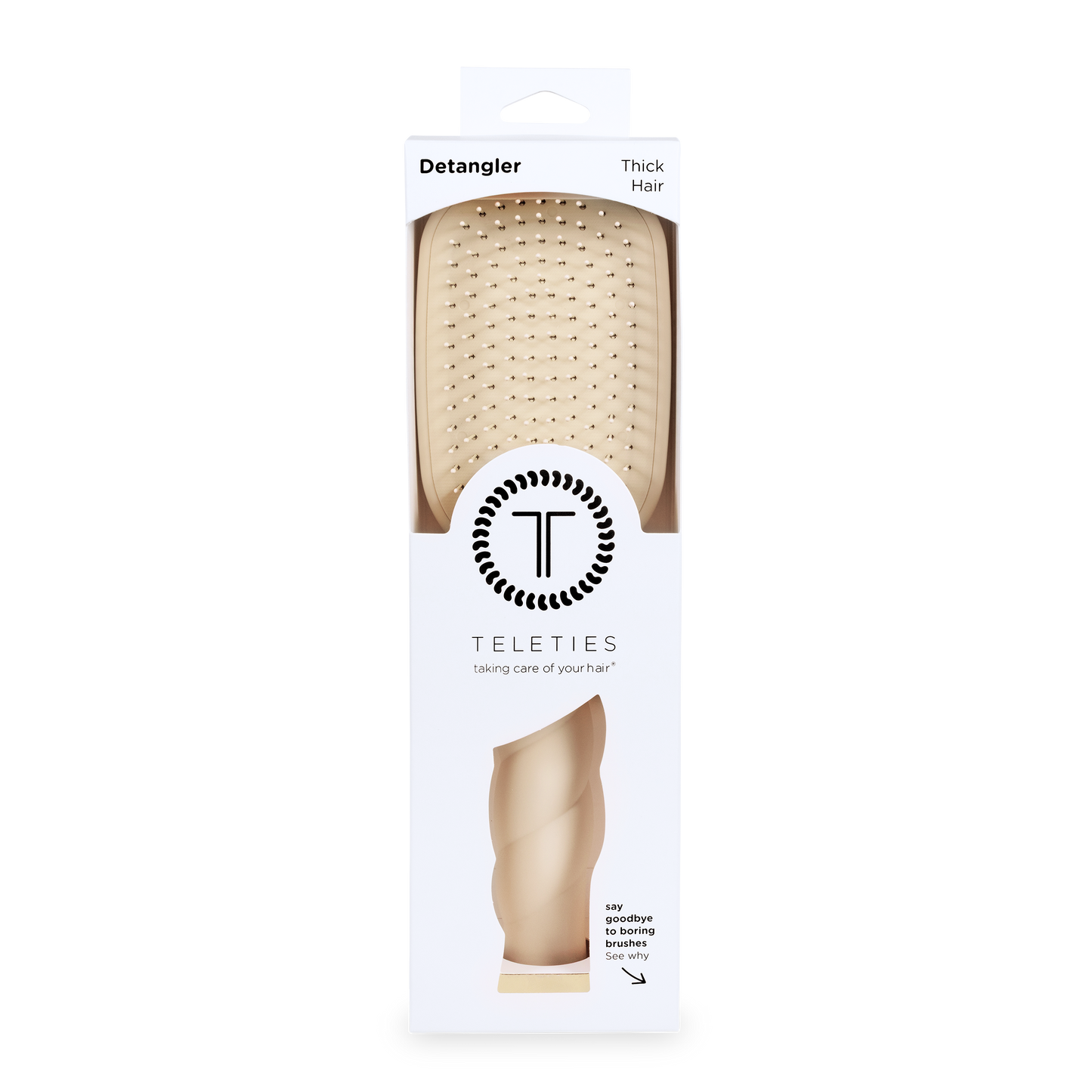 Teleties Detangler Hair Brush for Thick Hair - Tan